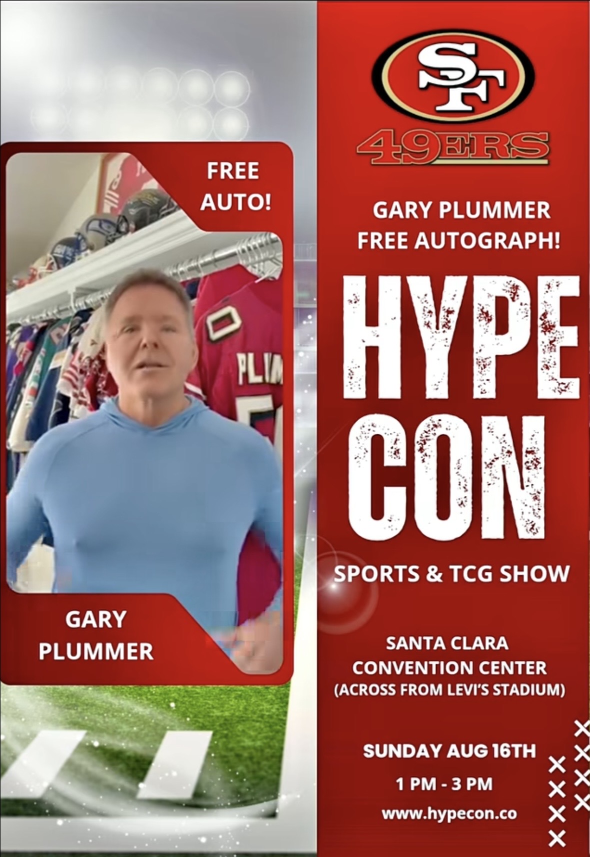 Gary Plummer — HYPE CON — Public Signing & Mail-In Option