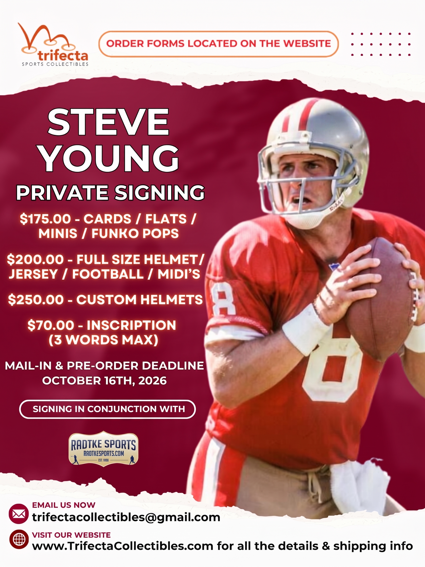Steve Young — Private Signing