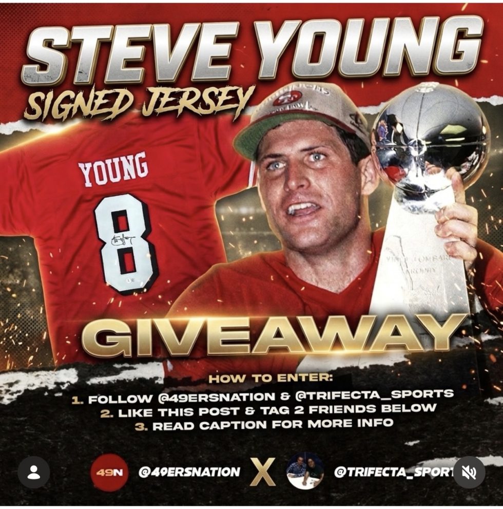 Steve Young signed jersey giveaway