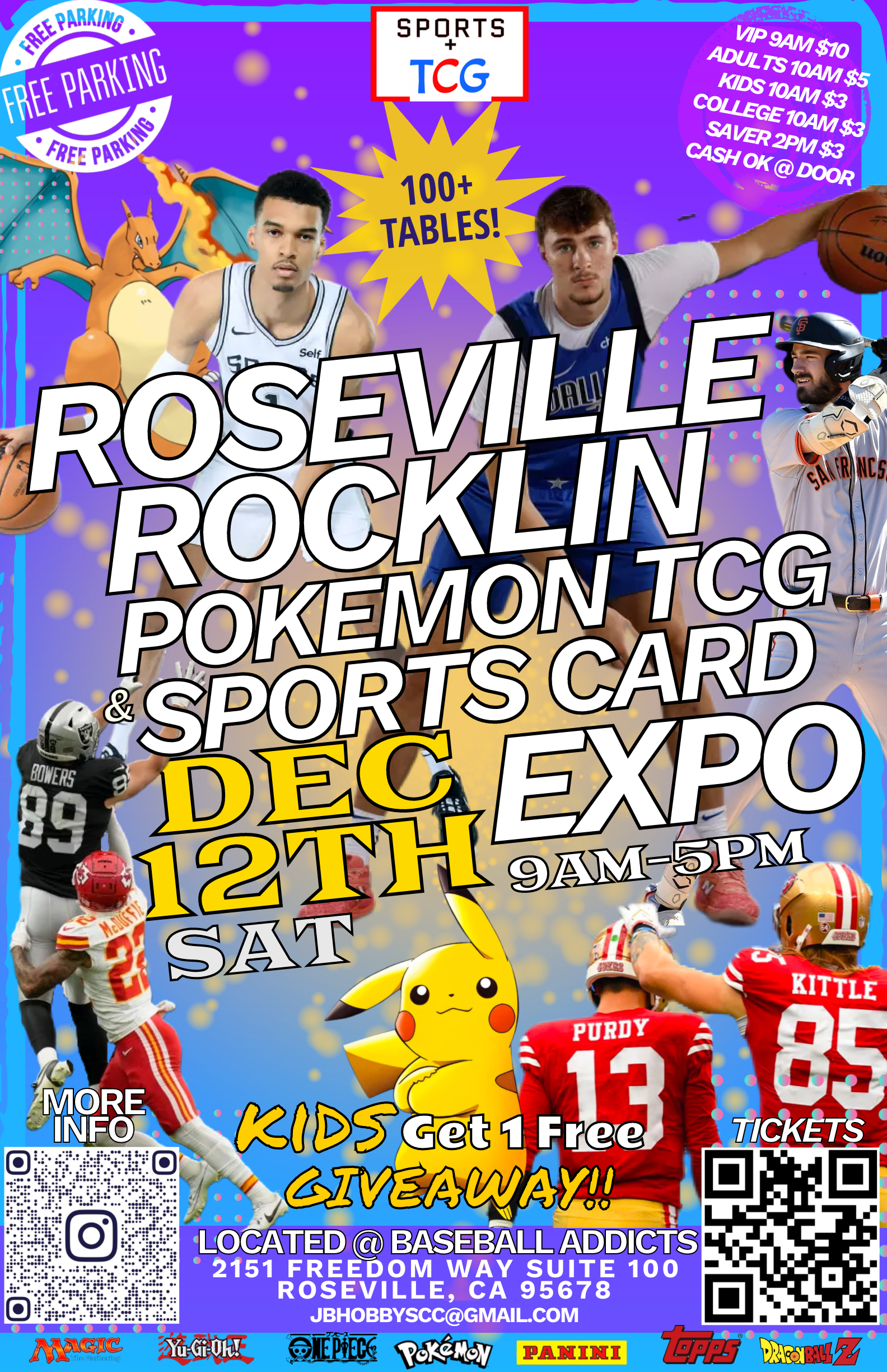 Roseville Rocklin Sports Card & Pokémon TCG Show flier
